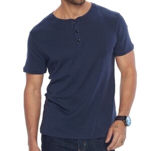 Men's Apt. 9 Modern-Fit Slubbed Henley Blue Large Shirt
